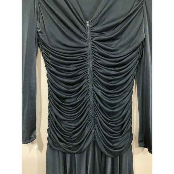 VTG Filagree Womens Evening Dress 12 Black Glam Party 80s Sequins Formal NWT NOS - Picture 5 of 9